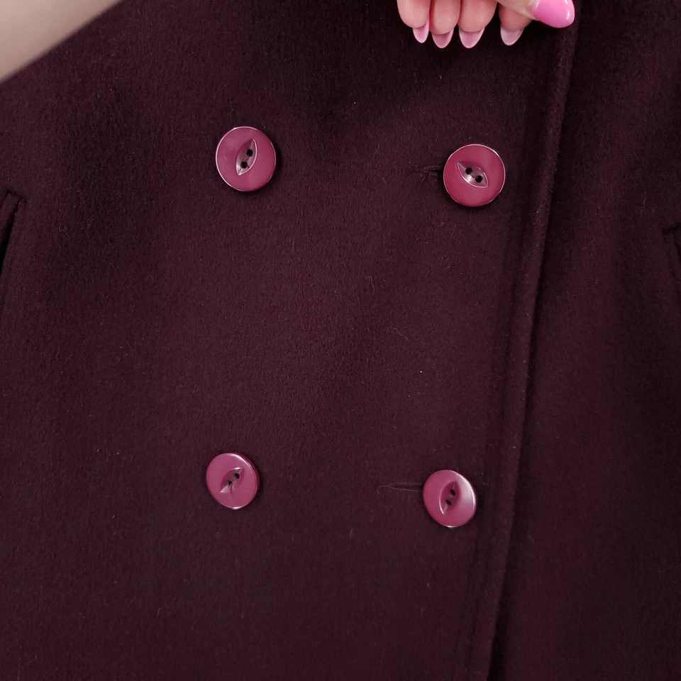 Chaqueta Super Fina Alorna Forstmann Mujer Grande Rojo Doble Pecho Lana Abrigo Foto 3 de 4