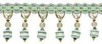 Perlen Quaste Fransen Rand, Farbe 5939 - Island Briese Blau [12.8M]