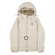 Blauer Insulated Womens Puffer Coat Beige Usa Hooded L