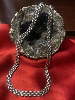 VINTAGE Sterling Silver Mesh CHOKER Necklace 925 DESIGNER