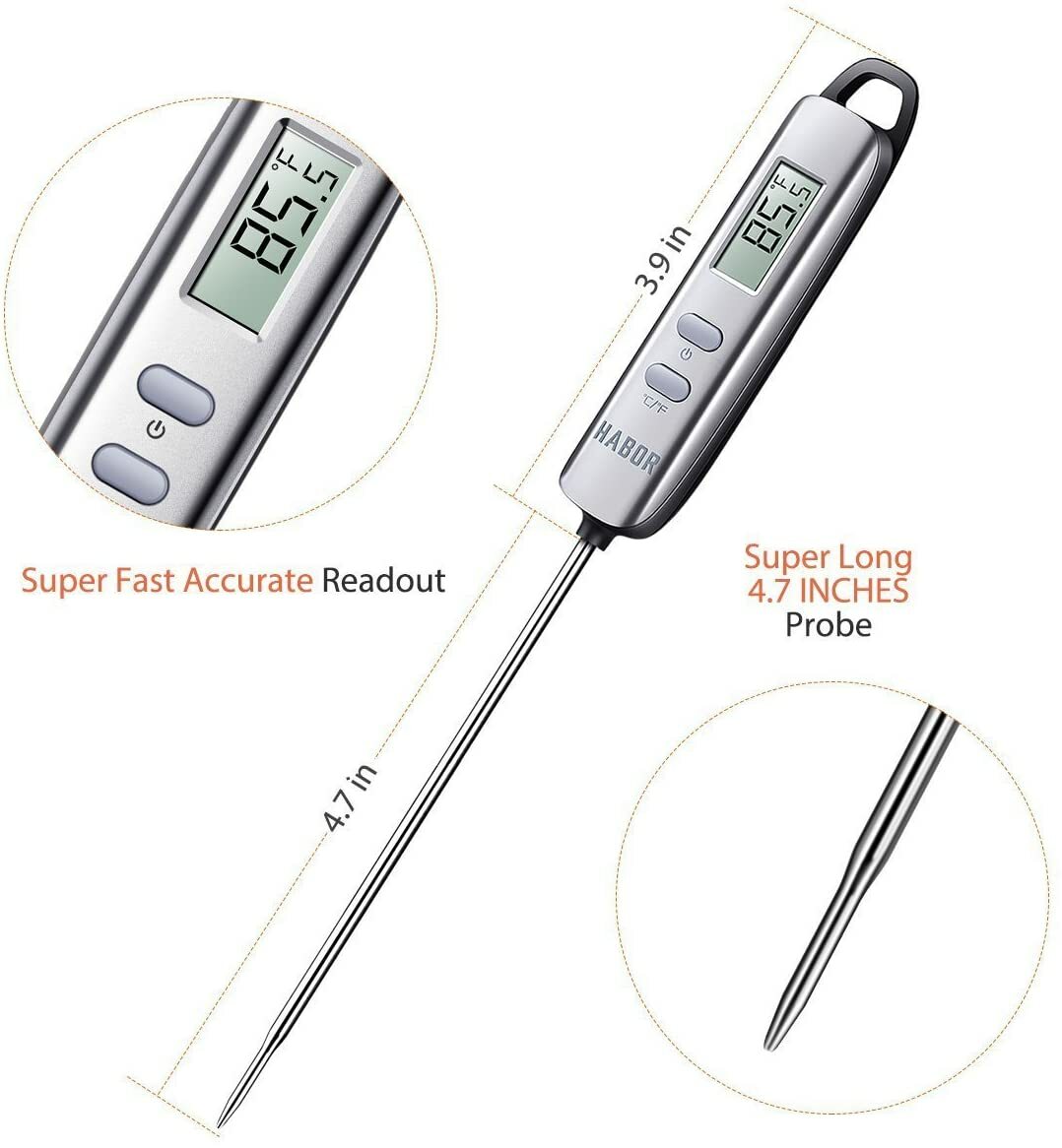 Habor 022 Meat Thermometer, Instant Read Thermometer Digital Cooking