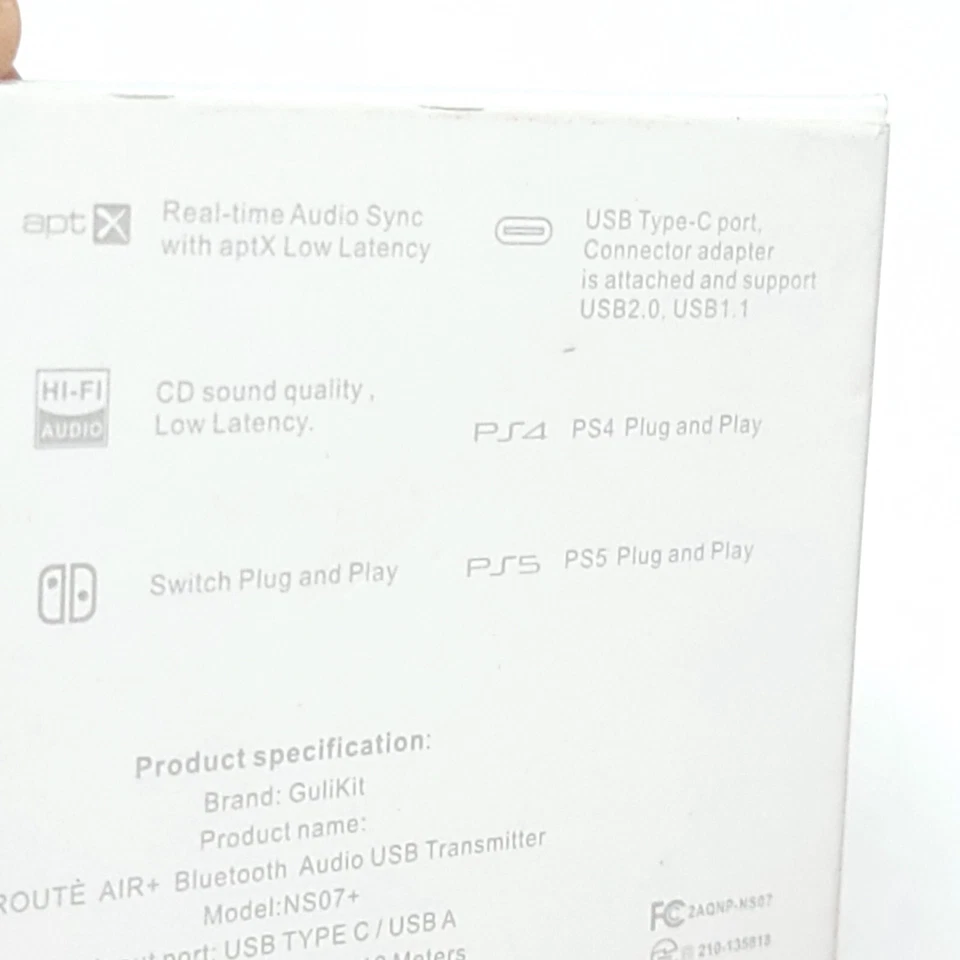 GuliKit Route Air+ Bluetooth Audio USB Transmitter For Nintendo Switch - Image 2 of 4