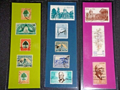 3 BOOKMARKS~SOUTH AFRICA Laminated POSTAGE STAMPS RSA HORN OF AFRICA