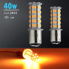 2x 40w 1157 Led Amber Yellow Turn Signal Parking Drl High Power Light Bulbs