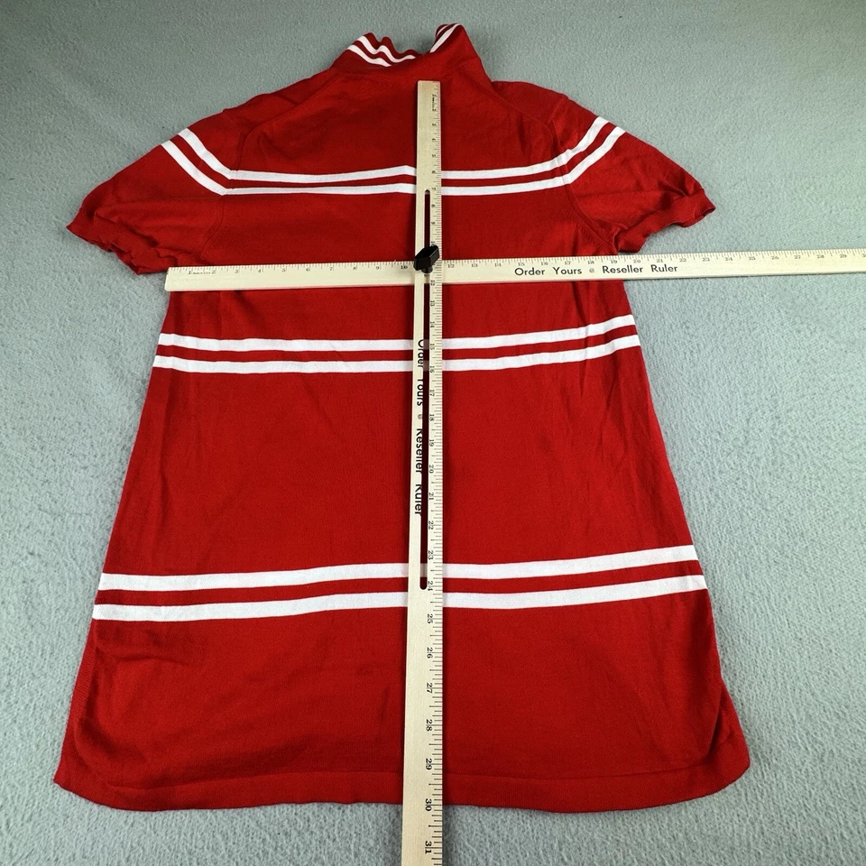 David Hart Shirt Mens XL Red Knit Double Stripe Preppy Designer - Image 4 of 4