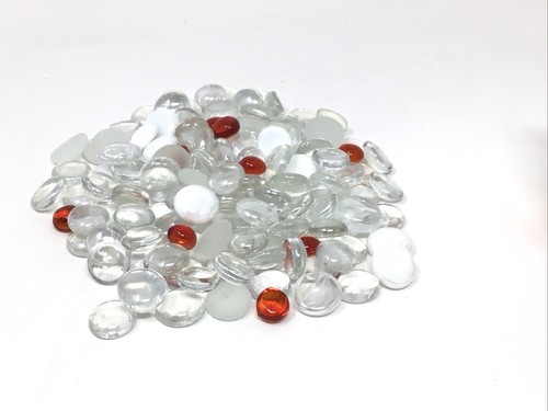 Flat Marbles Glass Beads Round Mixed Color Vase Fillers Iridescent Clear Matte