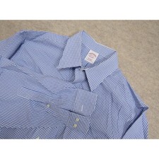 Brooks Brothers Mens 16-2/3 Traditional Fit Non-Iron Gingham Dress Shirt Blue