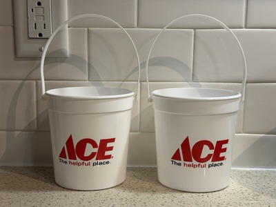 #ad Set of 2 Un Used ACE Hardware White 32 Ounce with Handles FREE SHIPPING $19.99