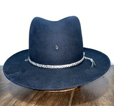 Vintage Black Stetson 3X Beaver Western Cowboy Hat Size 7 1/4