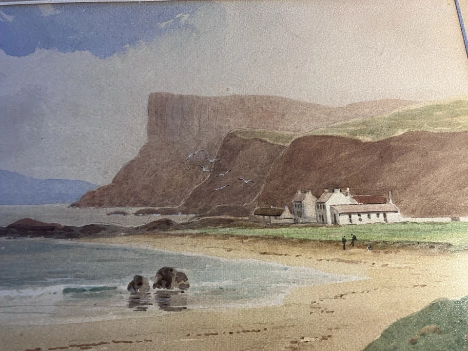FAIRHEAD Co. ANTRIM Vintage 1934 Original Watercolour Painting By STUART WHITE - image 4 of 4