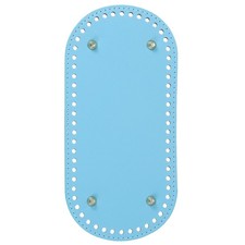 Oval PU Leather Bag Bottom Shaper with Holes  Nails 9.8x4.7 Inch Blue