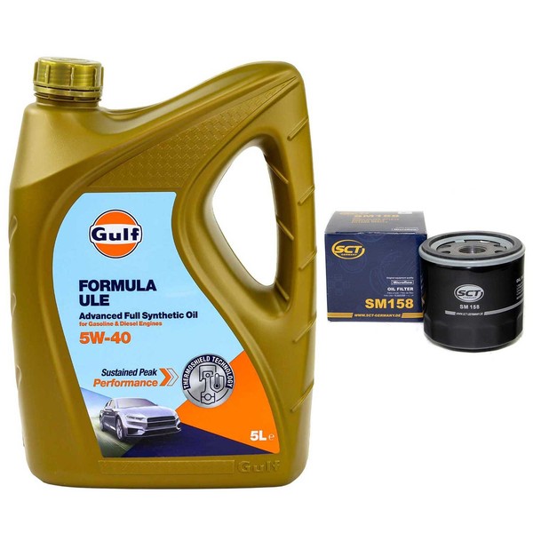 MotoröL Set Gulf Formula ULE 5W-40 5 Liter + ÖLfilter FüR Dacia Fiat Mercedes-image