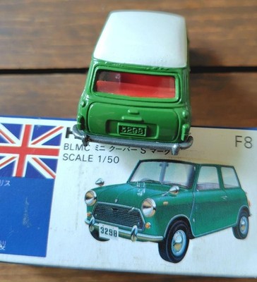 Tomica F8 BLMC Mini Cooper S Mk-III 1/50 Vintage Diecast w/ Box