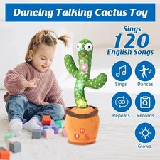 Dancing Talking Cactus Toy Plush Mimicking Singing Toy Funny Gift for Kids USA