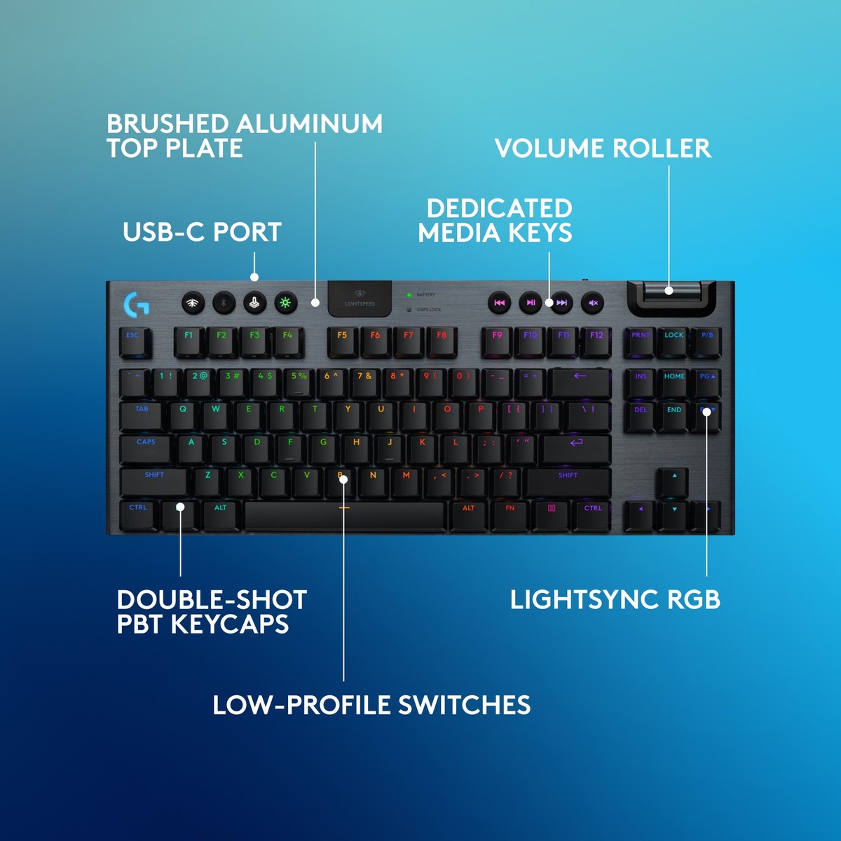 Logitech G915 X Lightspeed TKL Wireless Gaming Keyboard - Low