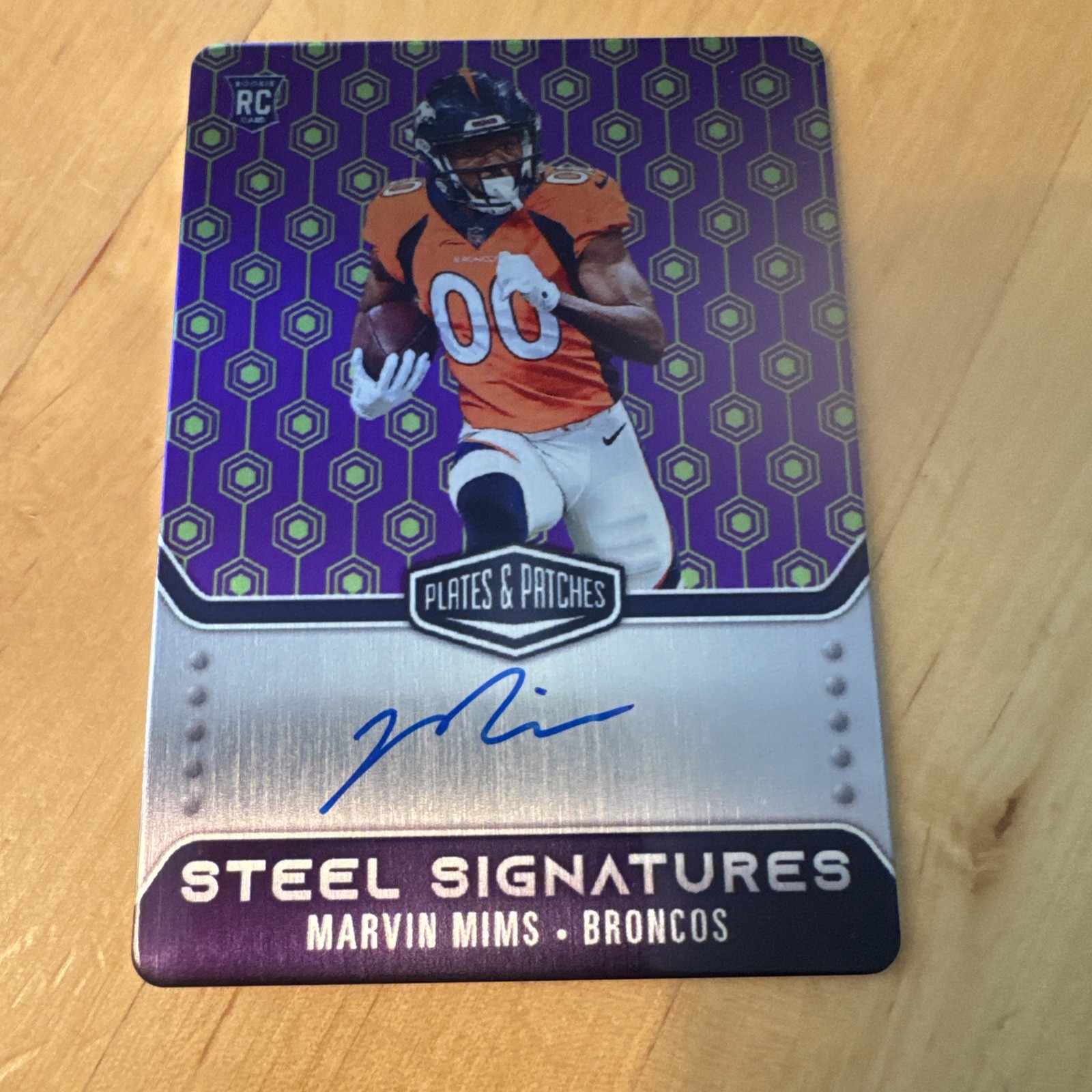 2023 Plates & Patches Marvin Mims #RSSMMI Rookie Steel Signatures AUTO RC /50