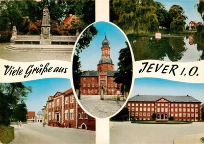 Jever Marien monument parks at the moat district office castle