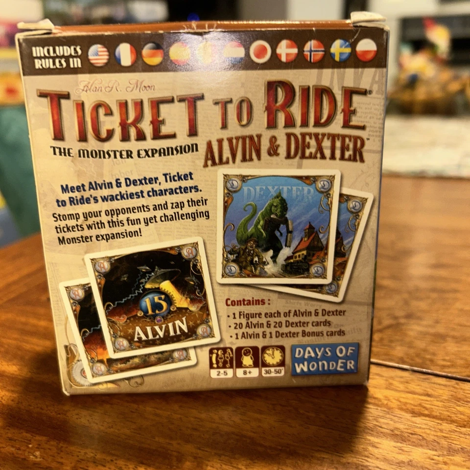 Ticket to Ride Alvin & Dexter Monster Expansion Days of Wonder Sealed - Image 3 of 3