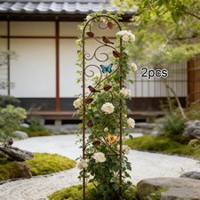 2 Pieces Metal Garden Trellis Fence Trellis for Backyard Lawn Wall Brackets
