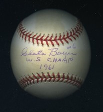 Clete Boyer Autographed Signed Inscription OAL Baseball JSA COA *AB544
