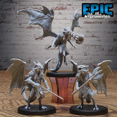Draconic Demon Sapphire | Arcane Crystal Fiend | Resin Tabletop RPG Figure  25mm