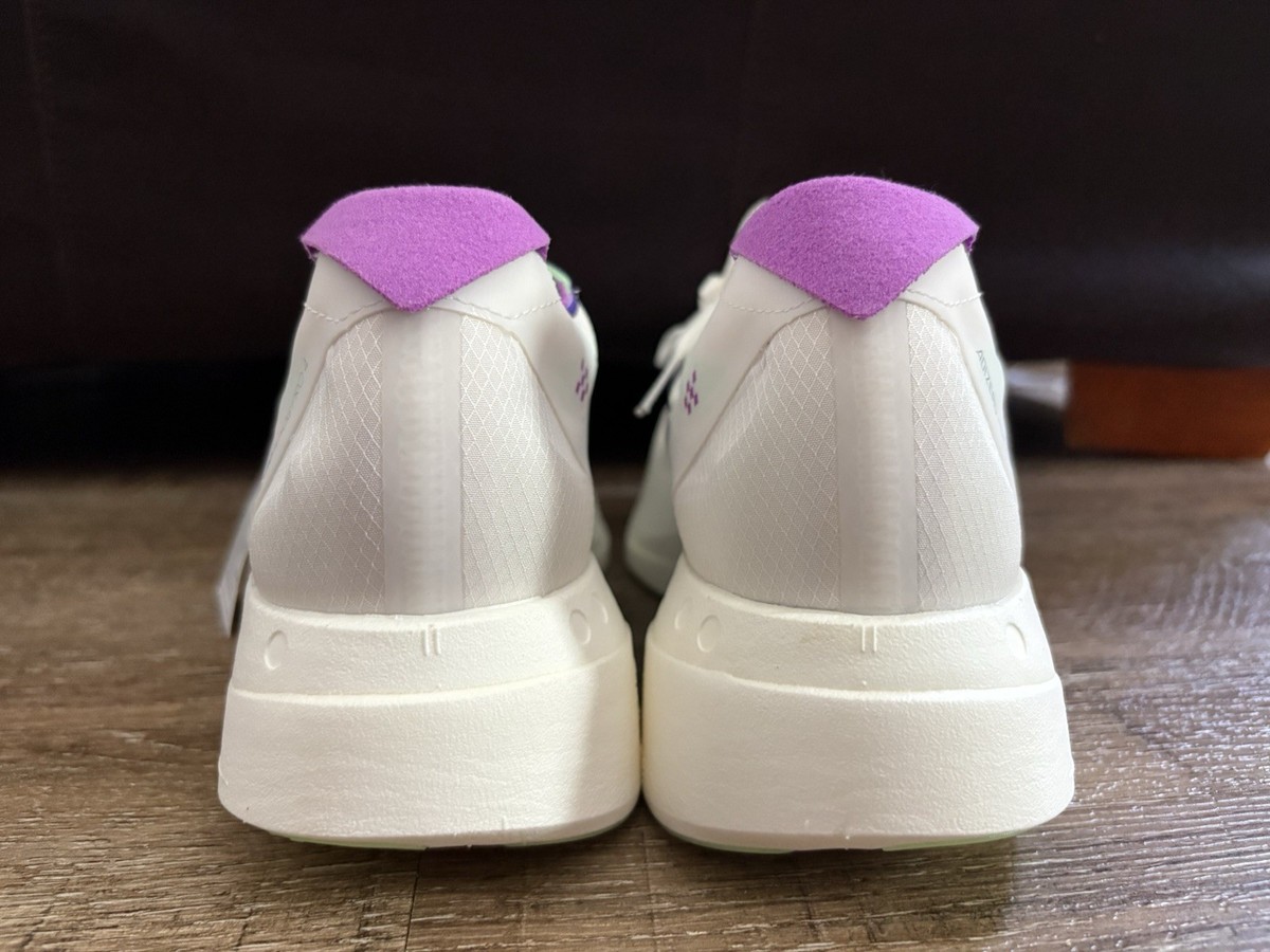 Adidas Adizero Adios Pro 4 Racing Size 8 Men = 9 Women White Purple Lime JR1656 adidas Adizero Adios Pro 4 Sneaker White/Collegiate Purple  main image 2