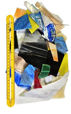 4.5 lbs ASSORTED COLORFUL SCRAP PCS STAINED GLASS ART MOSAIC CRAFT PCS DIY
