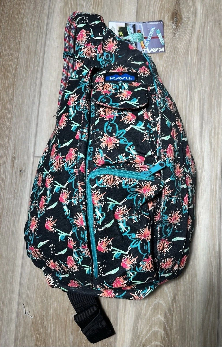 Kavu Tribal Print Backpack in Teal, Red, Black & Cream KAVU Rope Bag, Sweet Stripe | Scouting America main image 2