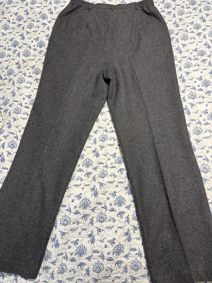 Sag Harbor 灰色羊毛混纺全衬里正装裤 12 码 — 第 3/4 张图片