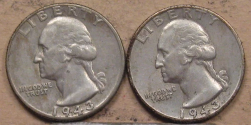 2-XF Silver Washington Quarter 1943 & 1943-d. #16