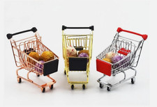 Metal Mini Shopping Cart Model For Action Figure Scene Props Accessorie Gift