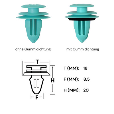 10x Verkleidung Clips Klips Befestigung Halter Panel Clip Toyota grün mit Gummi