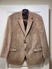 Chaps Ralph Lauren Corduroy Blazer Jacket Tan 48R Paisley Lined Men's, Heritage