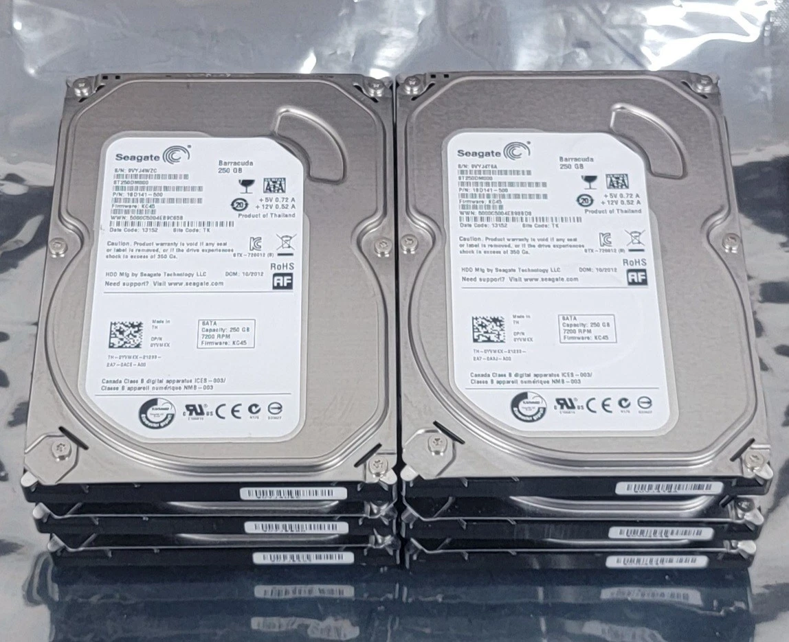 HDD Interno Desktop 3.5" 250GB SATA II &ndash; 7200 RPM &ndash; Marche Miste (WD, Seagate, Hitachi, Toshiba)