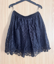 ESPRIT Damen Rock A-Linie kurz Spitze schwarz...