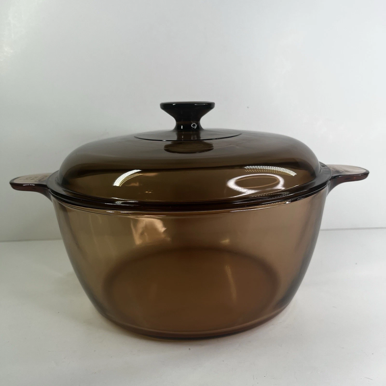 Corning Ware Visions Amber Glass Cookware 4.5L Dutch Oven Stock Pot with Lid