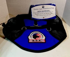 Official ESA Support Animal Dog Vest Harness &Bandana Size XXL BLUE