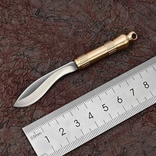 Outdoor Camping Mini Fixed Blade Knife EDC Tool With Leather Sheath Keychain