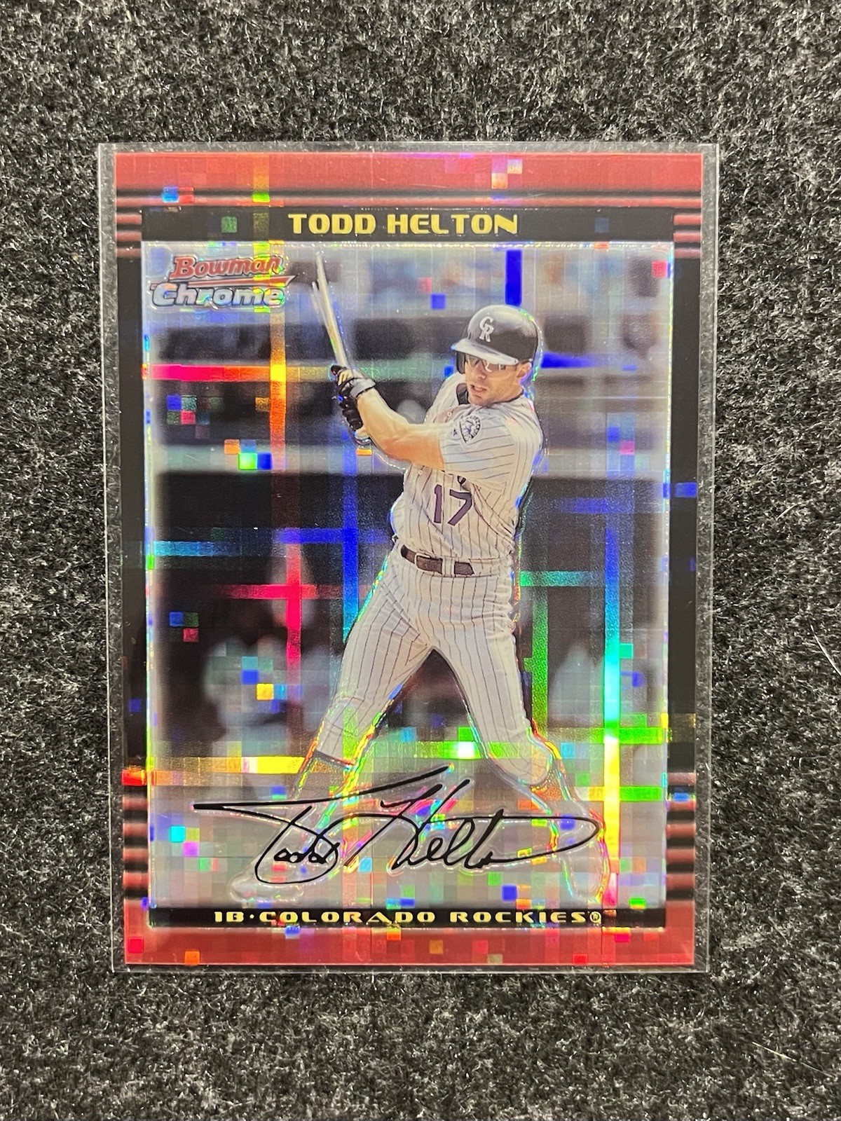 2002 Bowman Chrome Todd Helton #75 X-Fractor /250 Rare SSP HOF