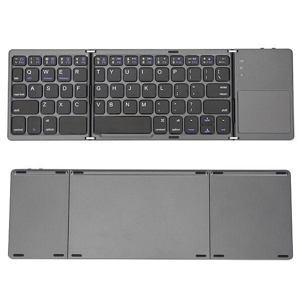 Ultra Slim Folding Wireless Bluetooth Keyboard Touchpad for Tablet Phone Laptop - Image 4 of 4