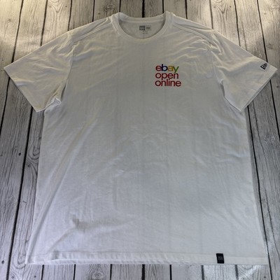 NEW ERA E-BAY OPEN ONLINE 2-XL CREW NECK SHORT SLEEVE T-SHIRT WHITE. PRE-OWNED.