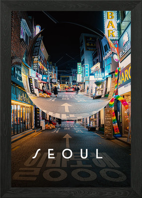 Seoul Glaskugel gerahmtes Wandbild Poster Leinwanddruck Bild