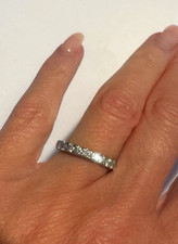 18ct White Gold Diamond Wedding/Anniversary Band Ring Size L Hallmarked