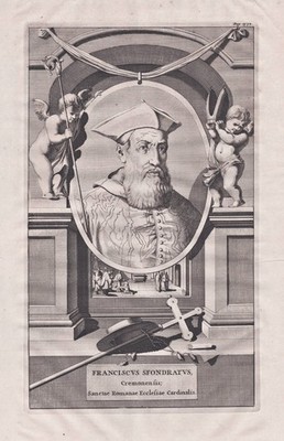 Francesco Sfondrati Cardinal Cremona Portrait Kupferstich van der Aa 1700