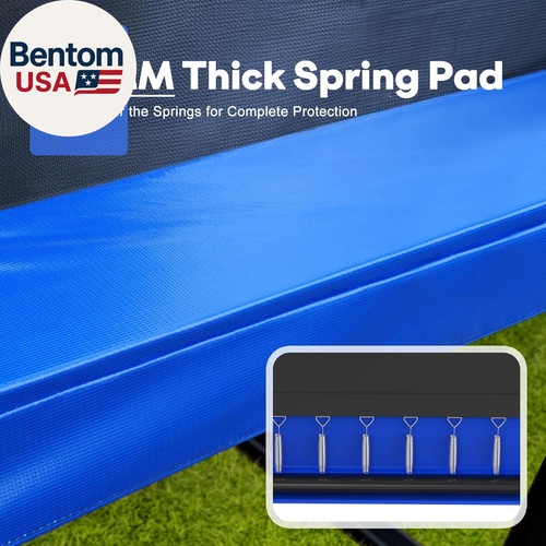1800LBS Weight Capacity Rectangle Trampoline 10X17Ft 9X15FT 8X14FT Outdoor Squar - Picture 8 of 12