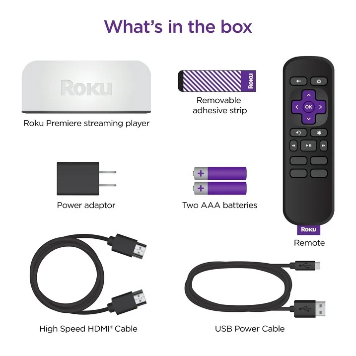 Rol u Premiere 4K/HDR Streaming Player - WiFi, Includes HDMI Cable & Remote