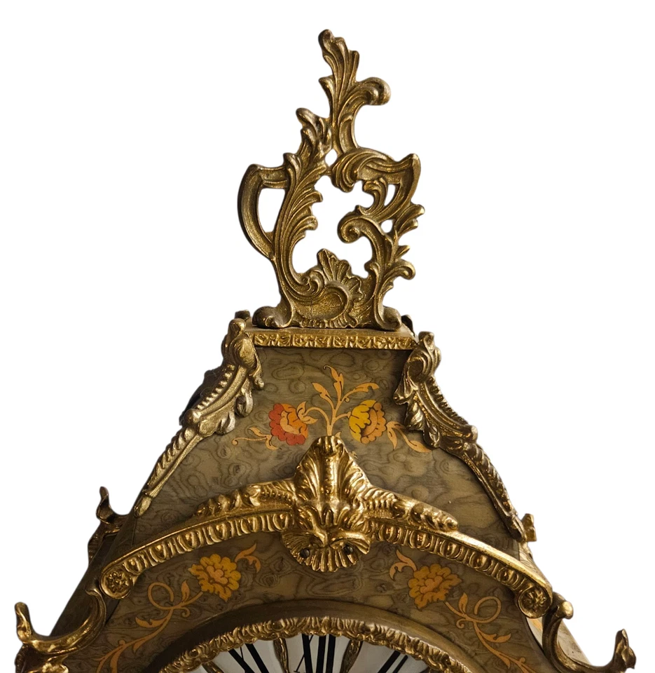 Vintage Franz Hermle Italian 8-Day Mantle Clock with Chimes Rocco style - Image 3 of 4