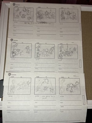 Animaniacs animation cel production art vintage cartoons cartoon STORYBOARDS I24