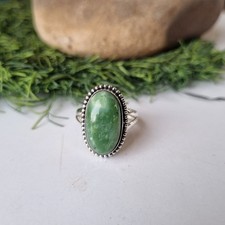Lovely Variscite Gemstone Ring 925 Sterling Silver Gift For Her Boho Ring BT714