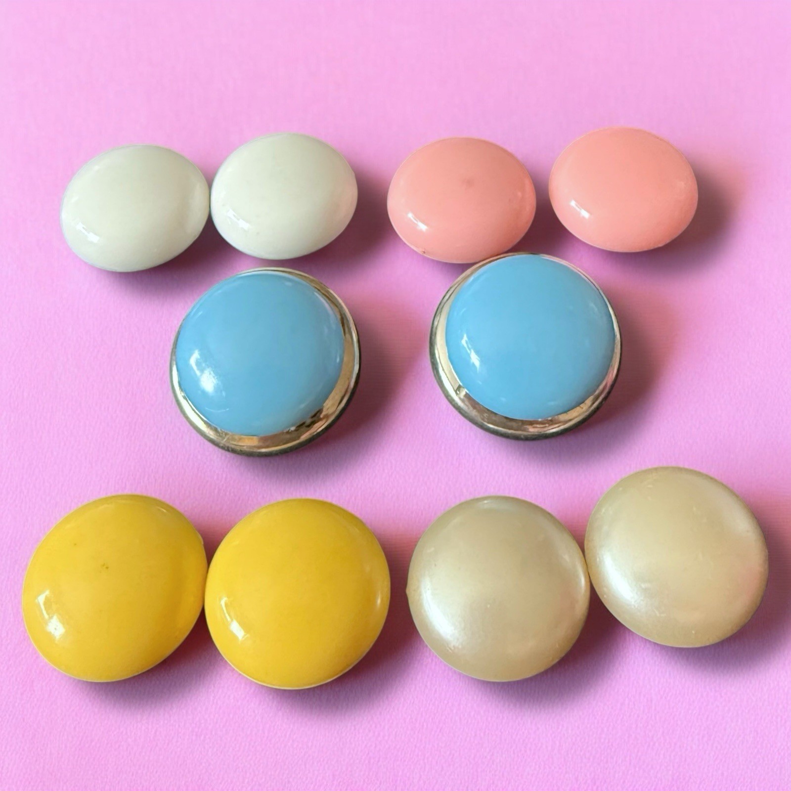 Interchangeable Button Clip On Earrings 1950s Vin… - image 3
